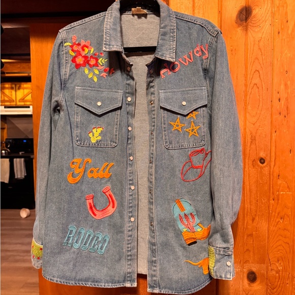 Western Embroidered Denim Jacket - Picture 1 of 2